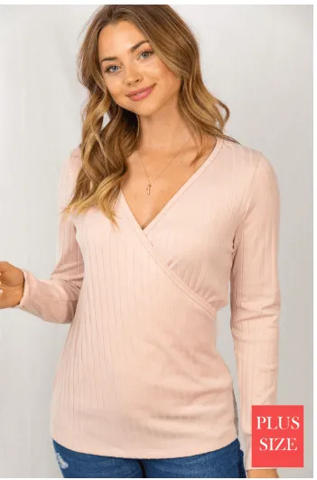 SALE- Sami Surplice Front Solid Top (3 colors)