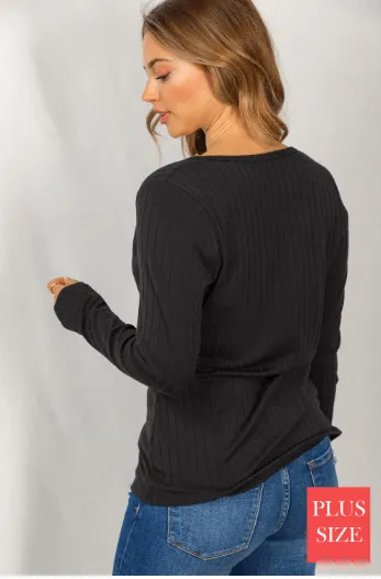 SALE- Sami Surplice Front Solid Top (3 colors)