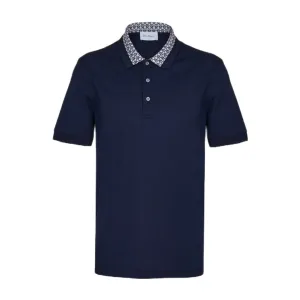 SALVATORE FERRAGAMO SHORT SLEEV GANCINI POLO NAVY