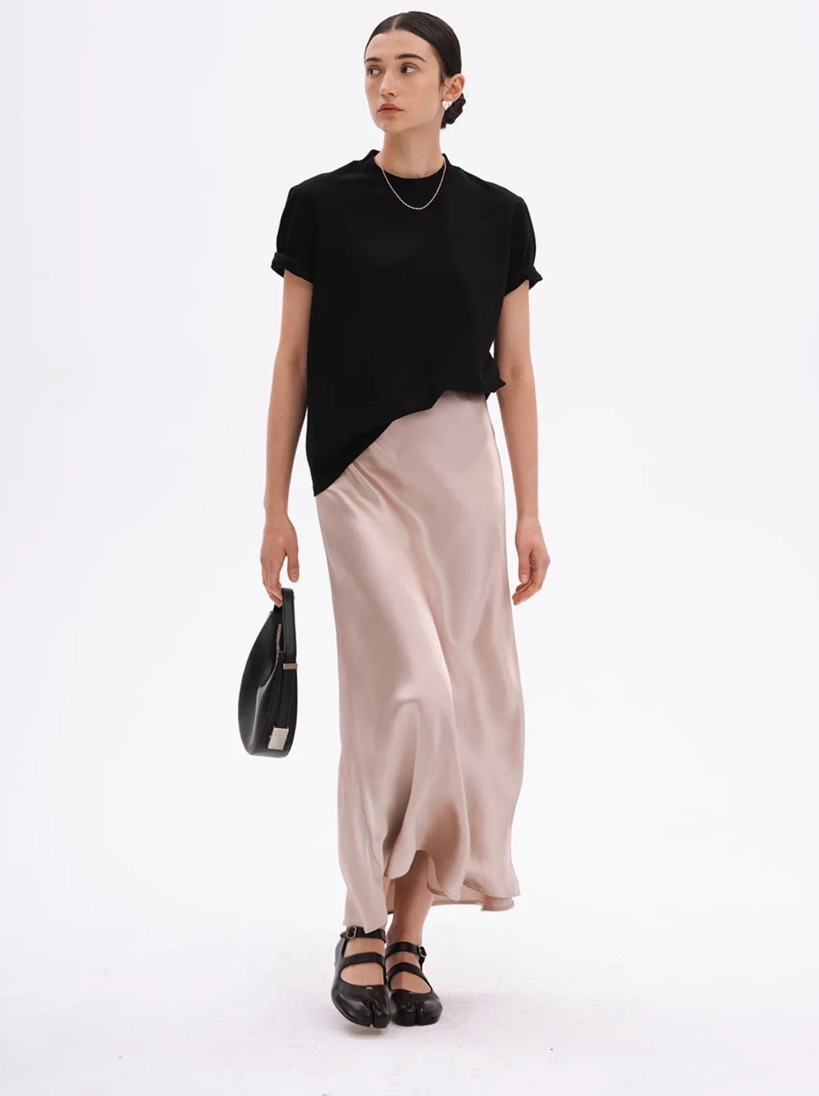 Satin Midi Skirt