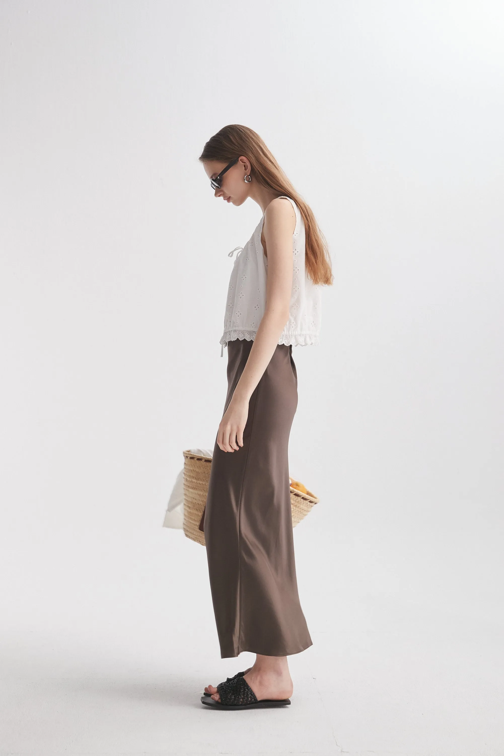 Satin Midi Skirt