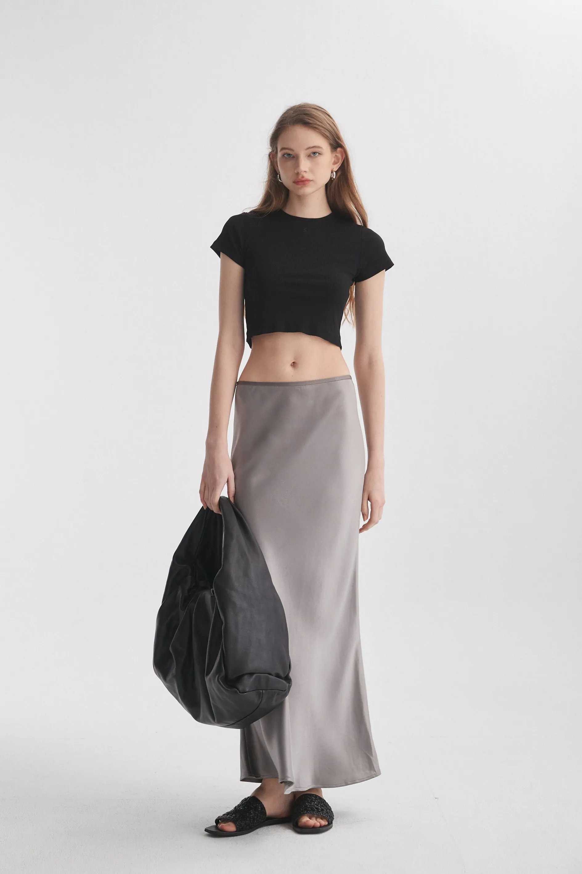 Satin Midi Skirt