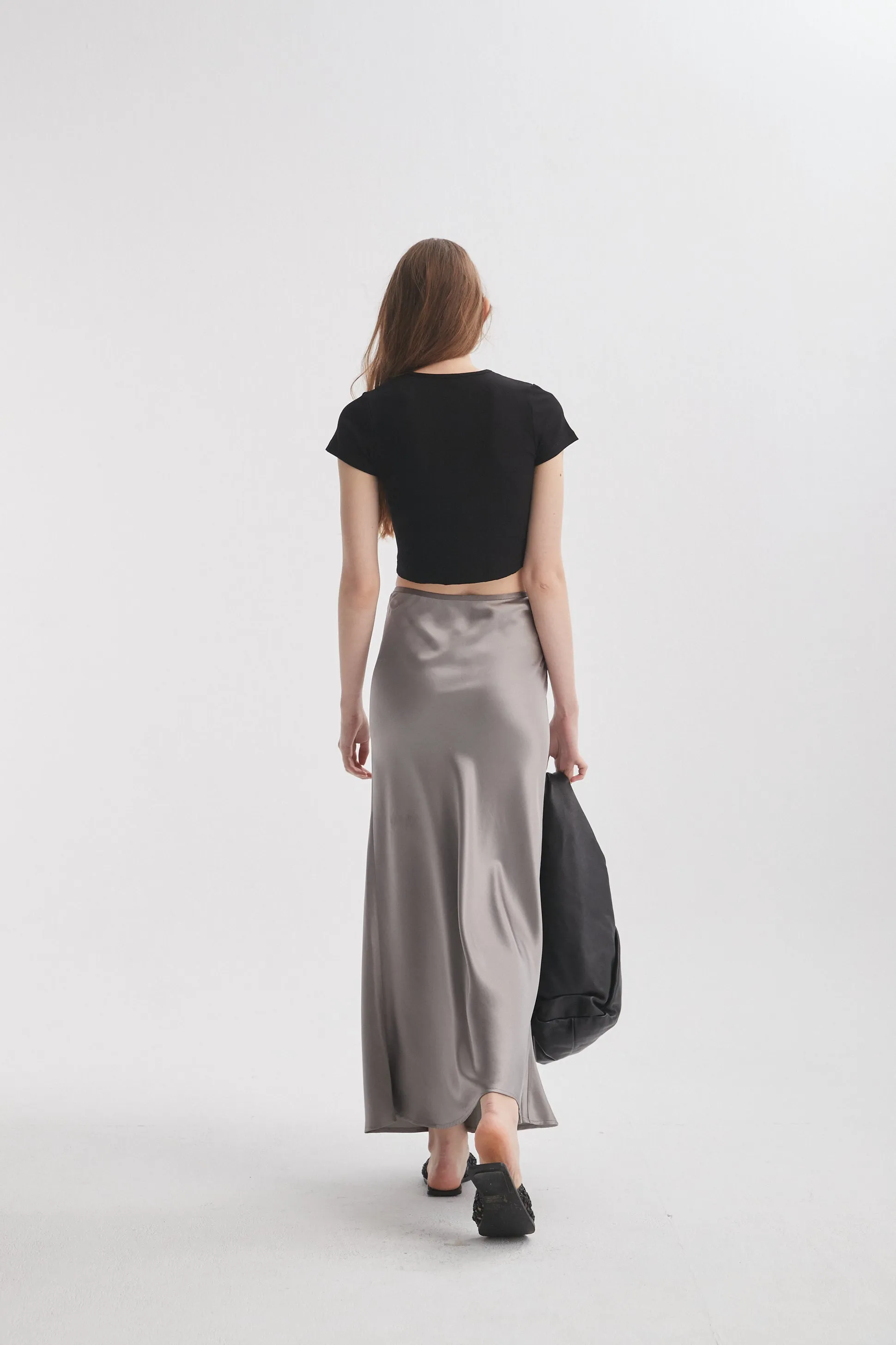 Satin Midi Skirt