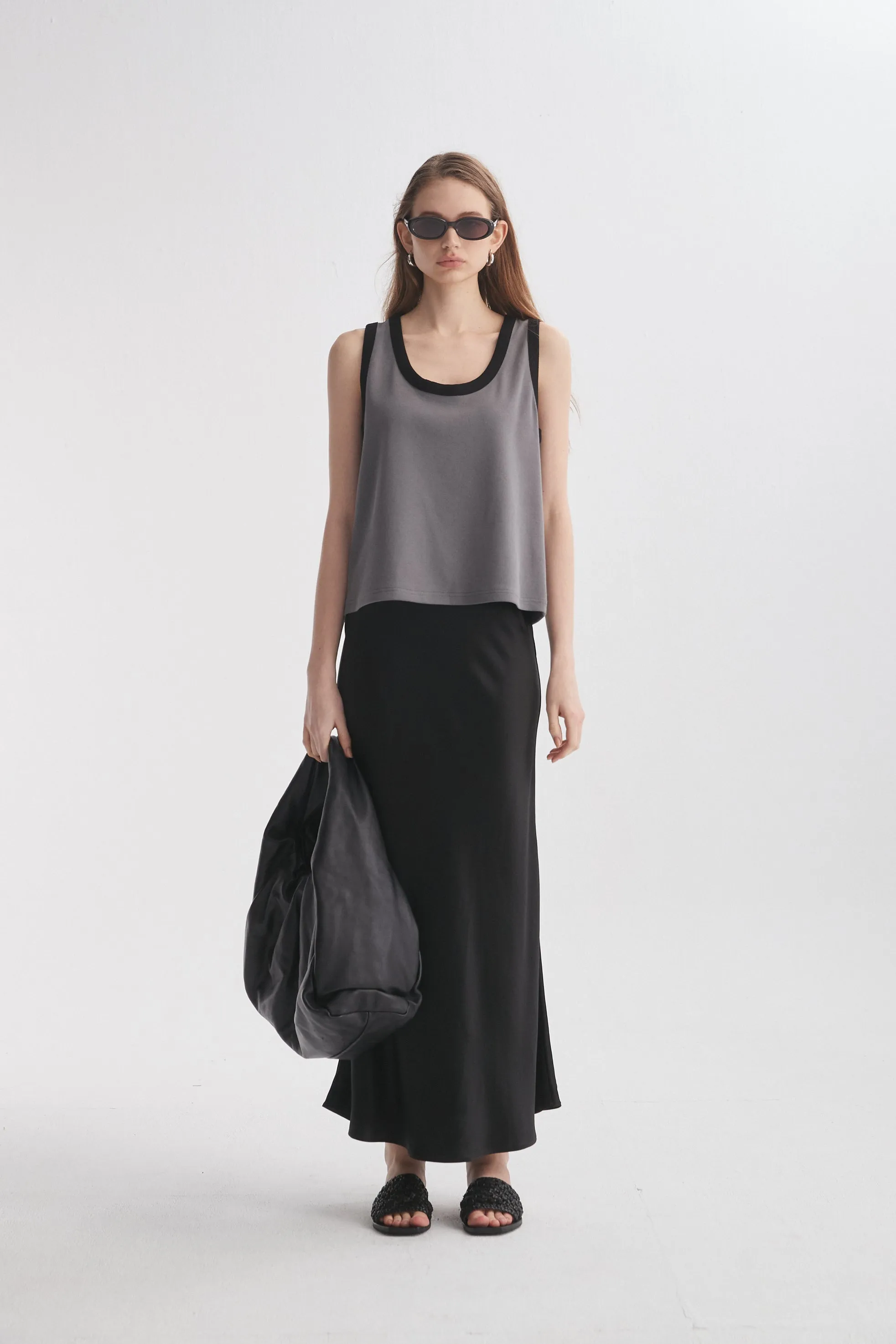 Satin Midi Skirt
