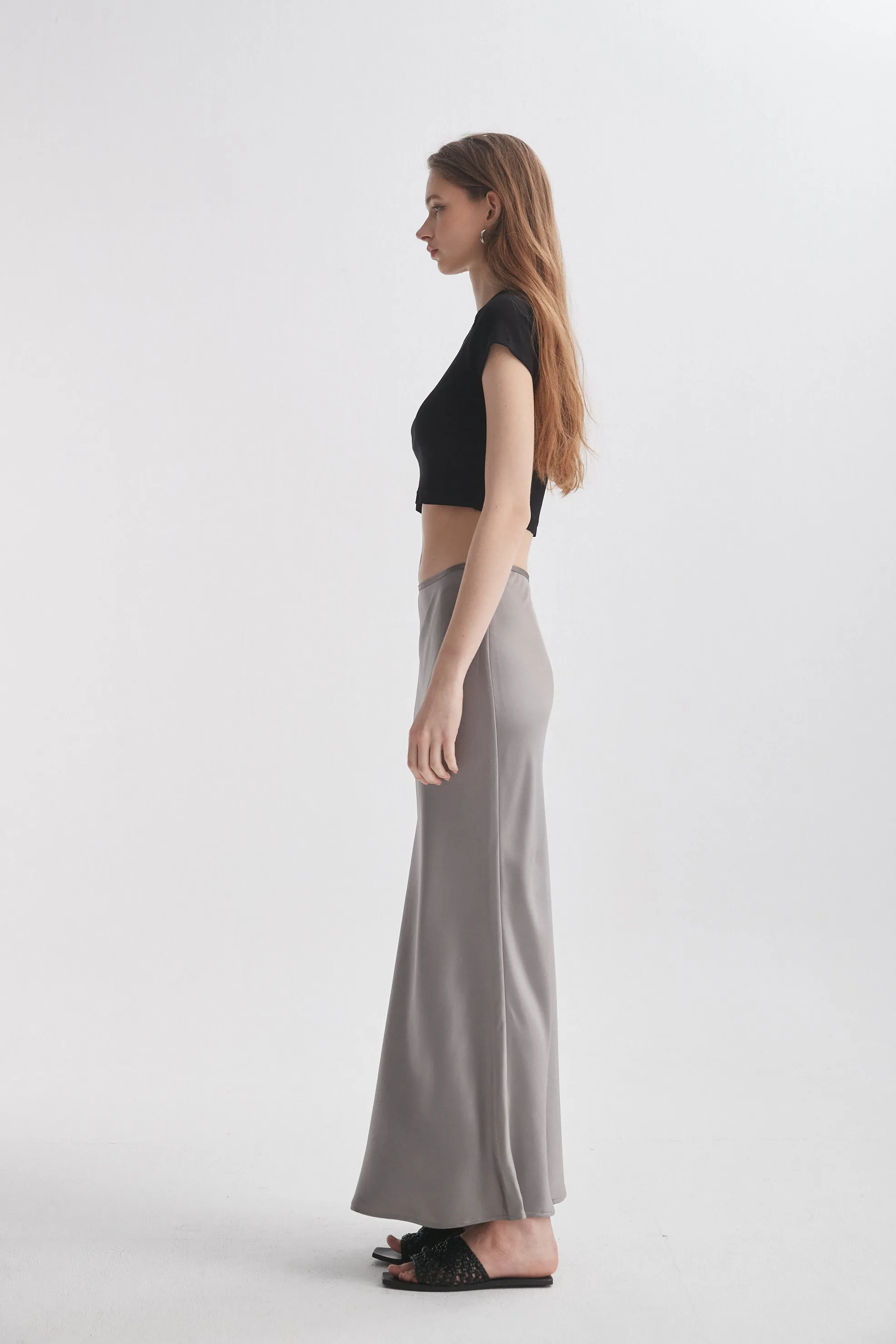 Satin Midi Skirt