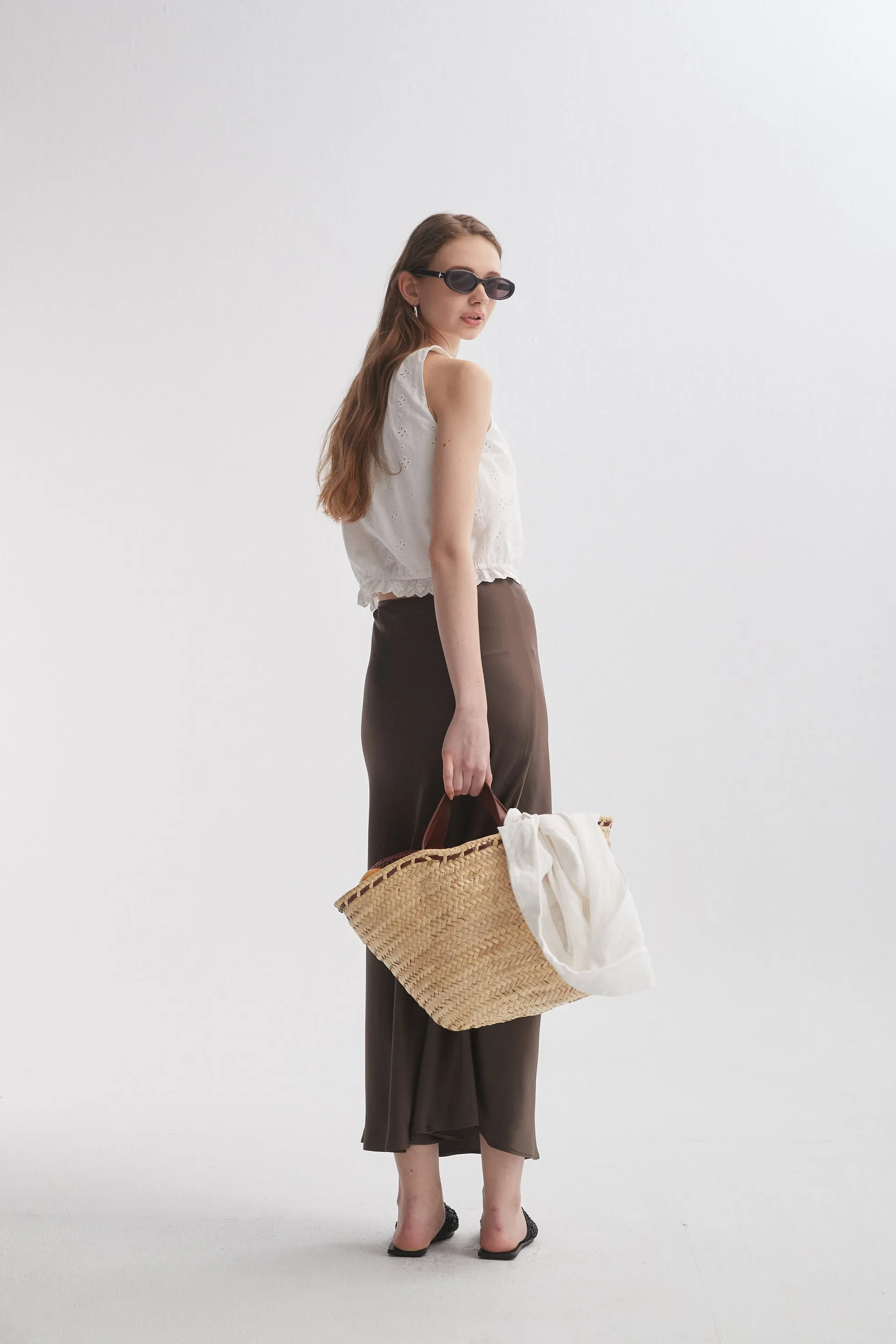 Satin Midi Skirt