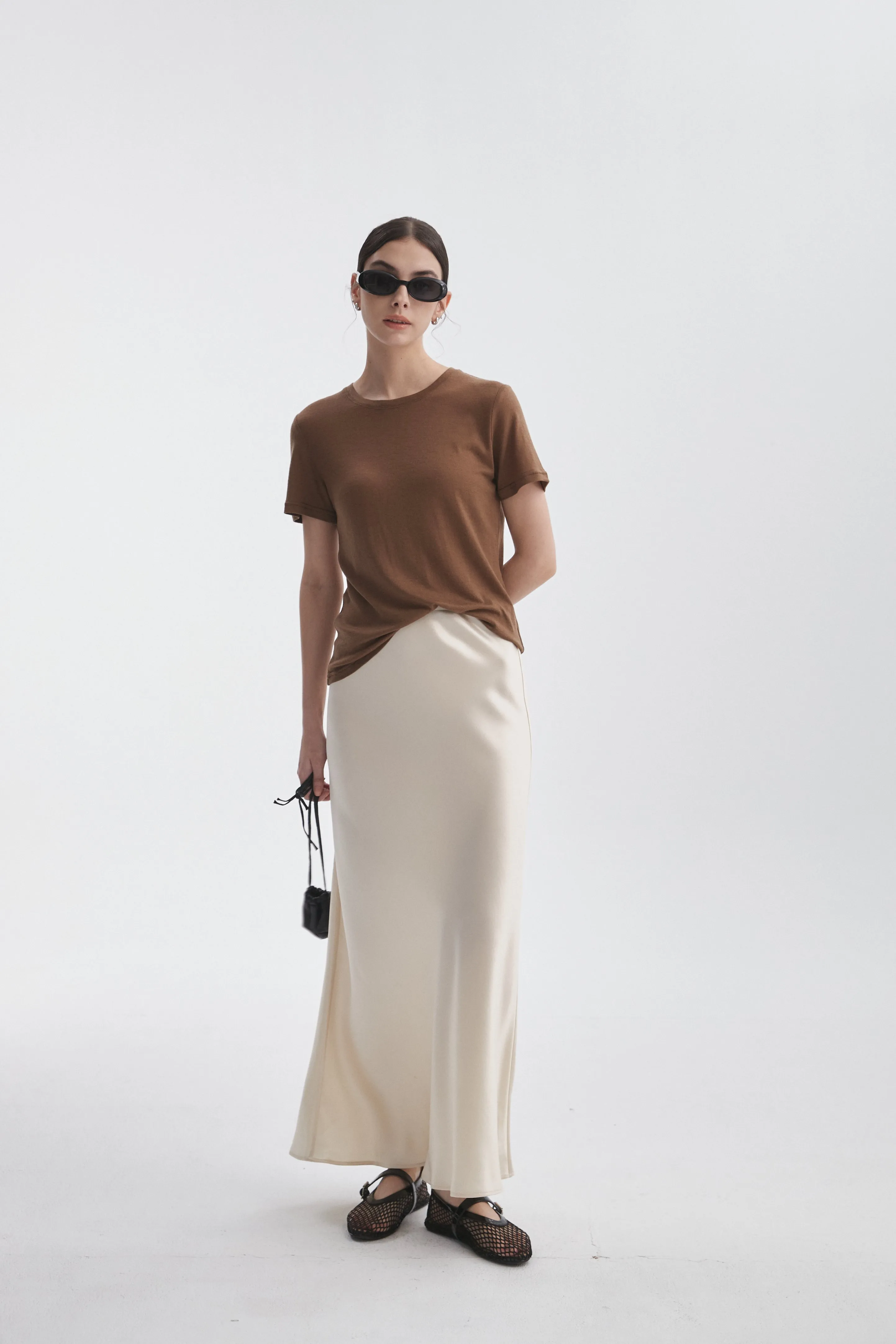 Satin Midi Skirt