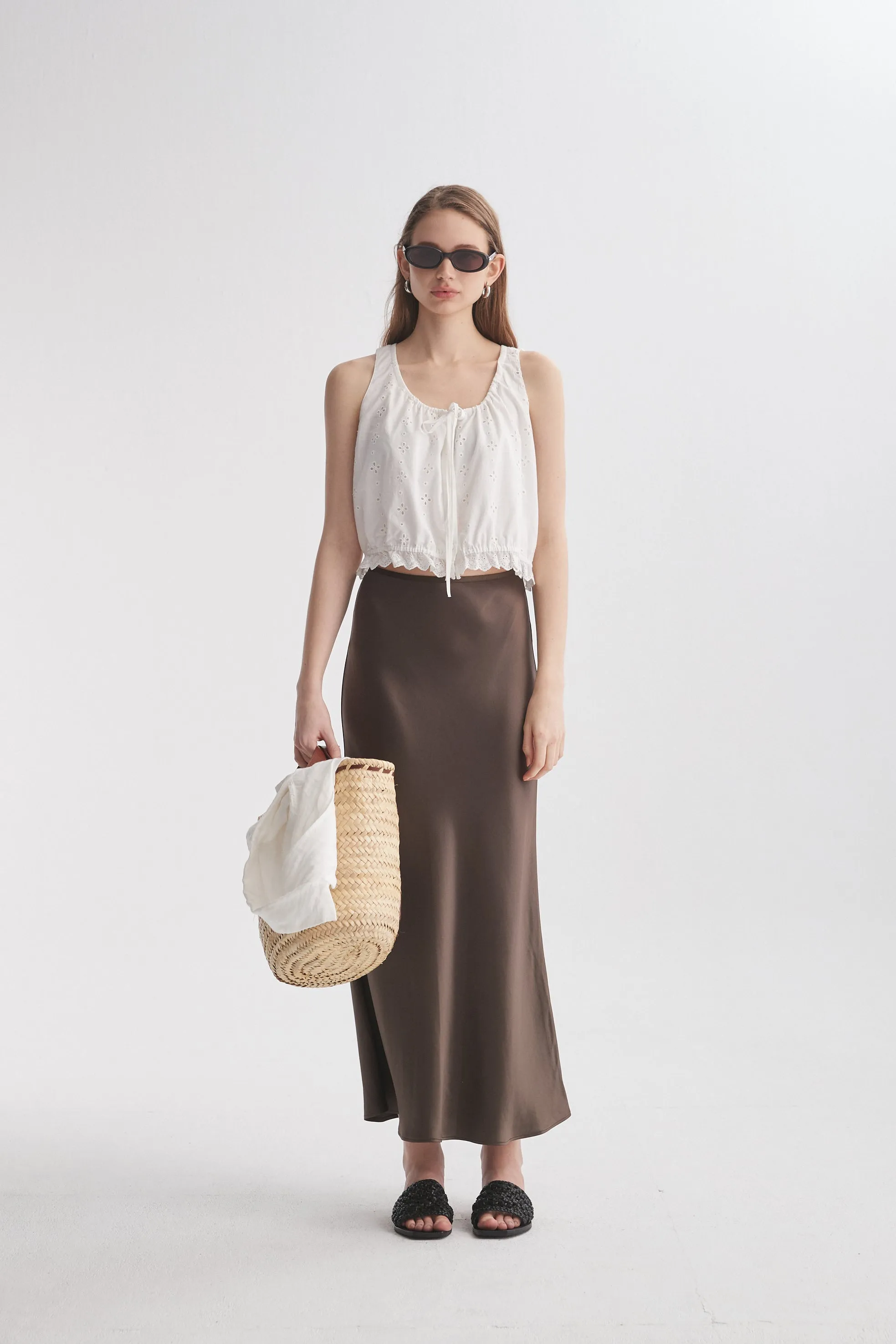 Satin Midi Skirt