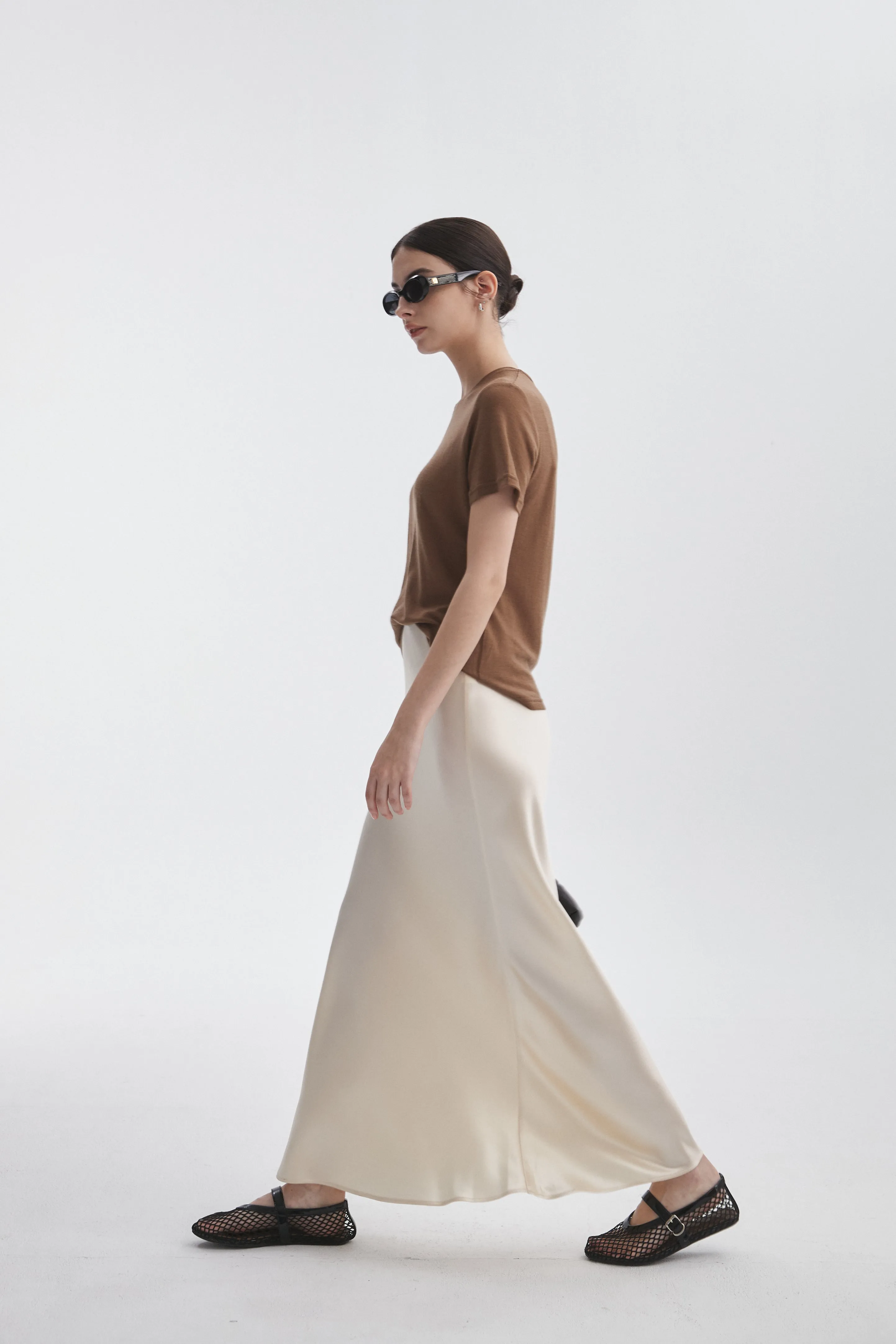 Satin Midi Skirt