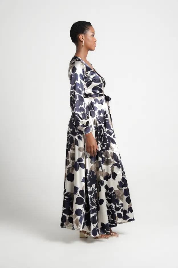 Satin Wrap Dress