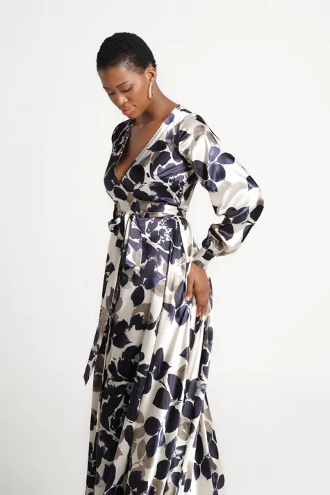 Satin Wrap Dress