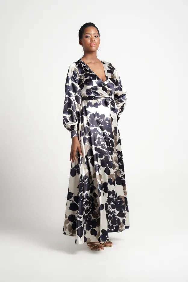 Satin Wrap Dress