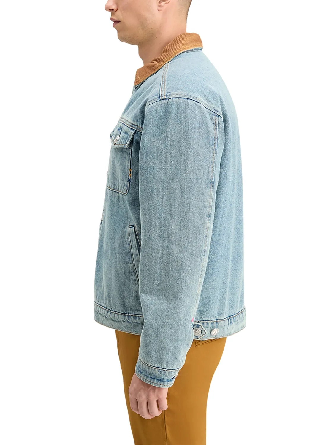 SCOTCH & SODA CORD COLLAR TEDDY LINED DENIM TRUCKER JACKET 178621
