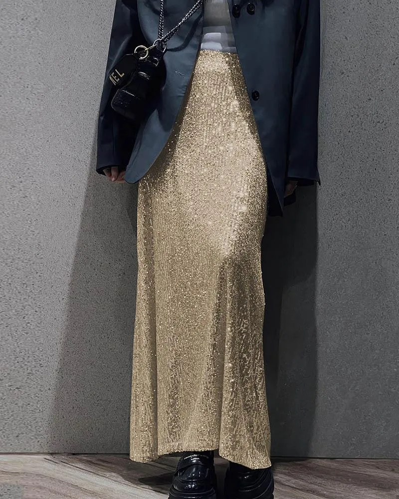 Sequin Festive Maxi Skirt