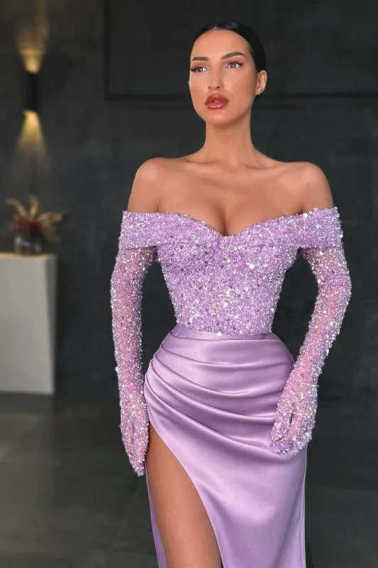 Sequins Prom Dress Mermaid With Slit