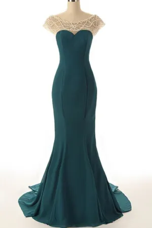 Sexy Mermaid Dagreen Prom Dress With Pearls