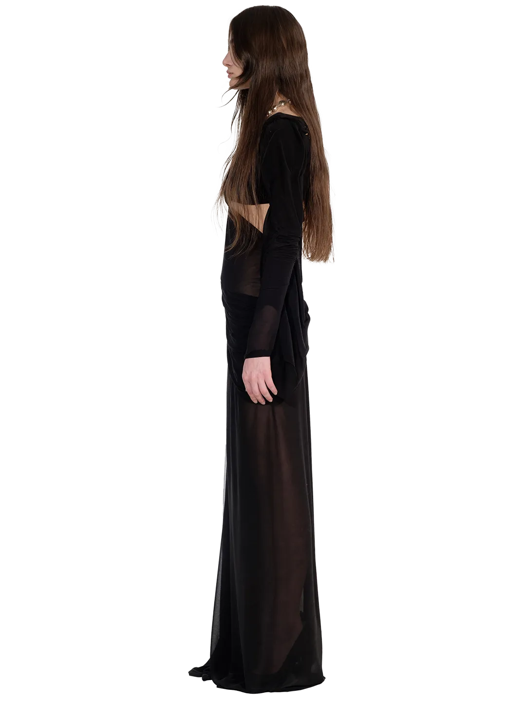 Sheer Wrap Bodycon Dress