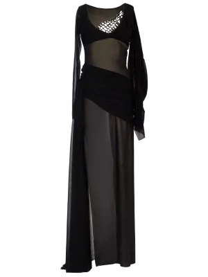 Sheer Wrap Bodycon Dress