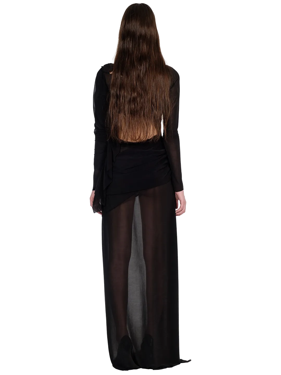 Sheer Wrap Bodycon Dress