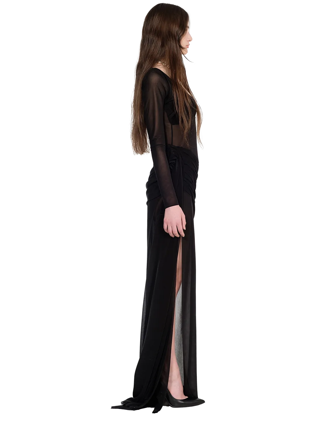 Sheer Wrap Bodycon Dress