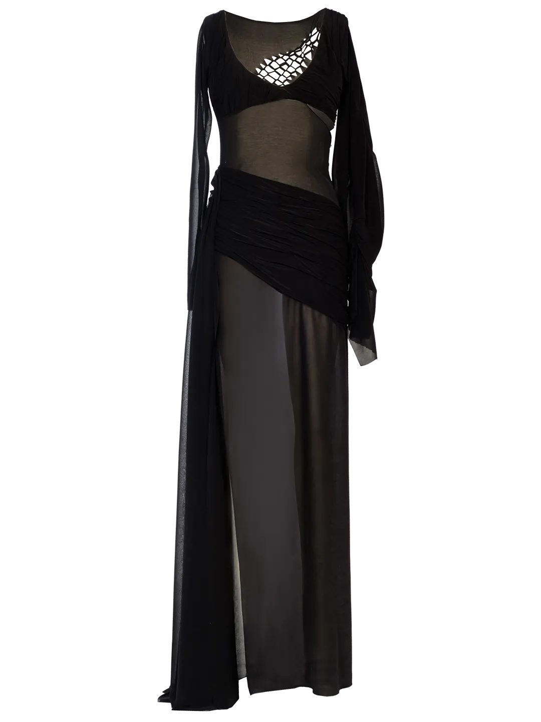 Sheer Wrap Bodycon Dress