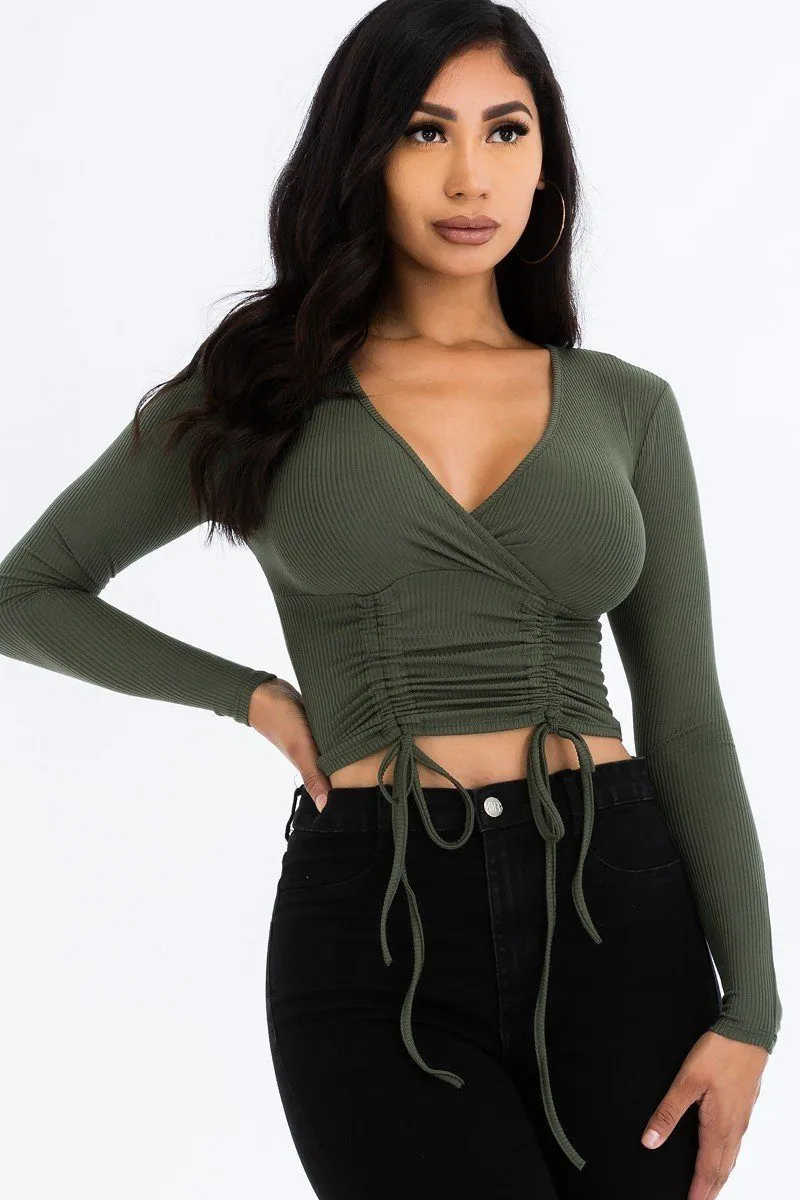 Shirred Cropped Top
