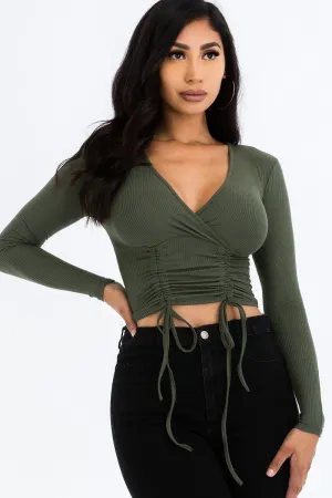 Shirred Cropped Top