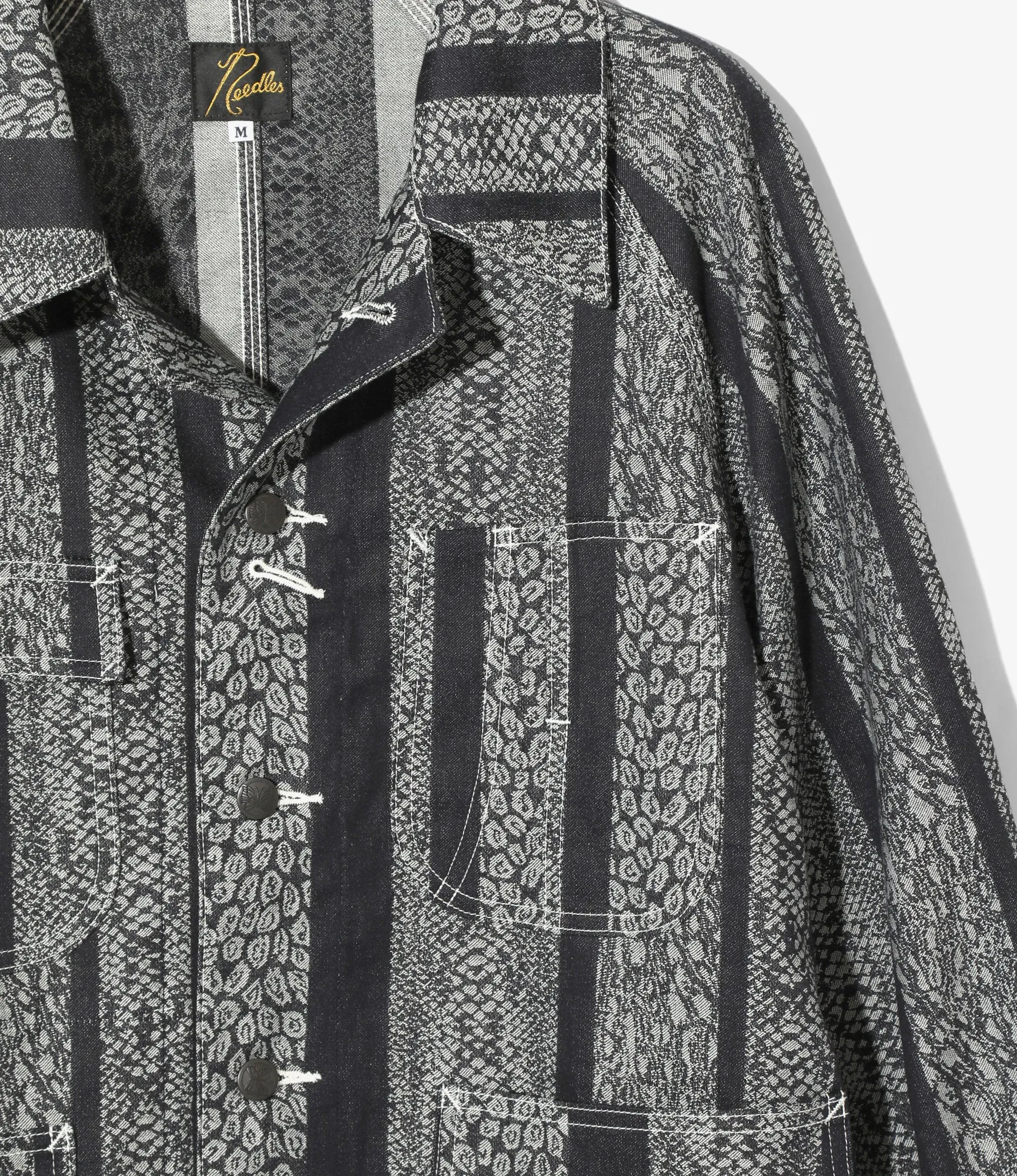 Short Coverall-10oz Denim / Python Jacquard