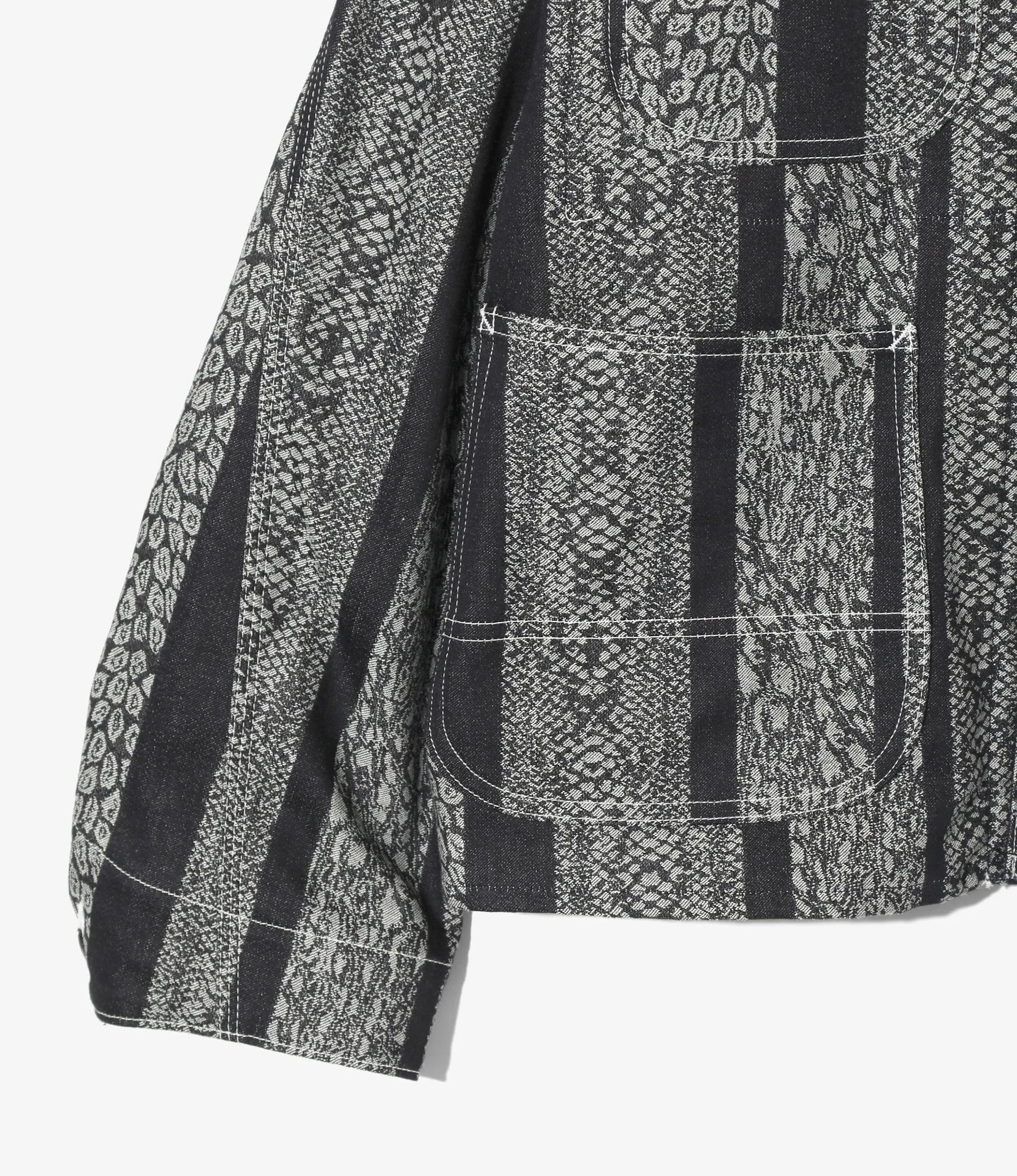 Short Coverall-10oz Denim / Python Jacquard