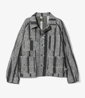 Short Coverall-10oz Denim / Python Jacquard