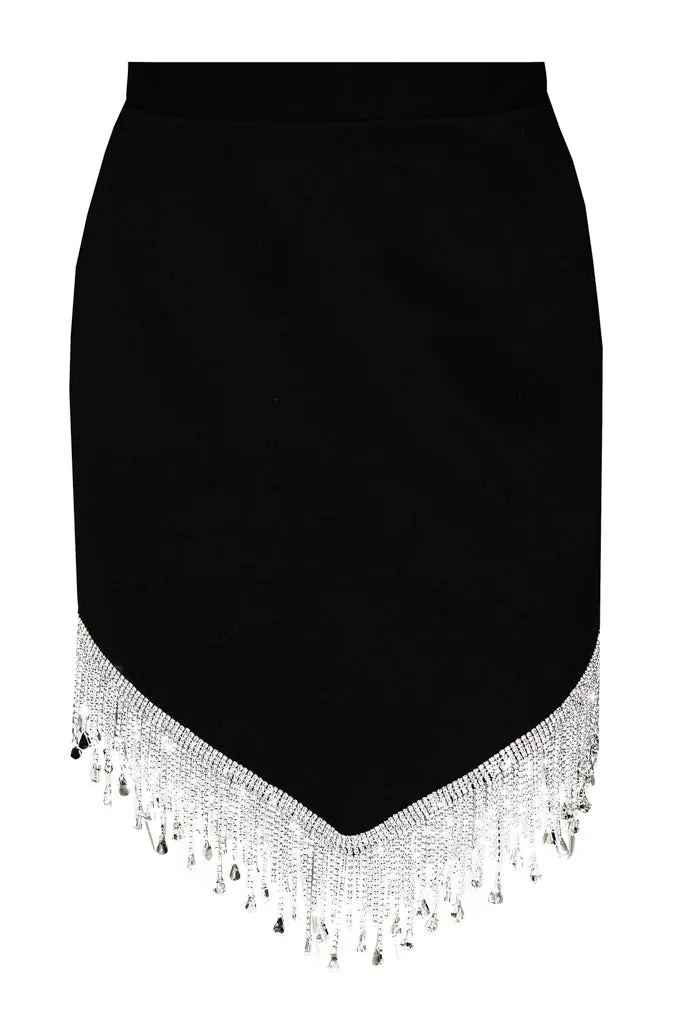 Skirt with crystals