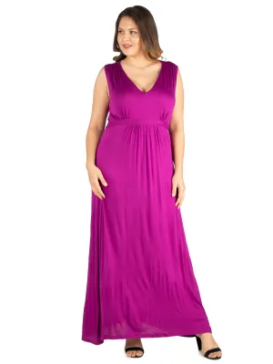 Sleeveless Empire Waist Plus Size Maxi Dress