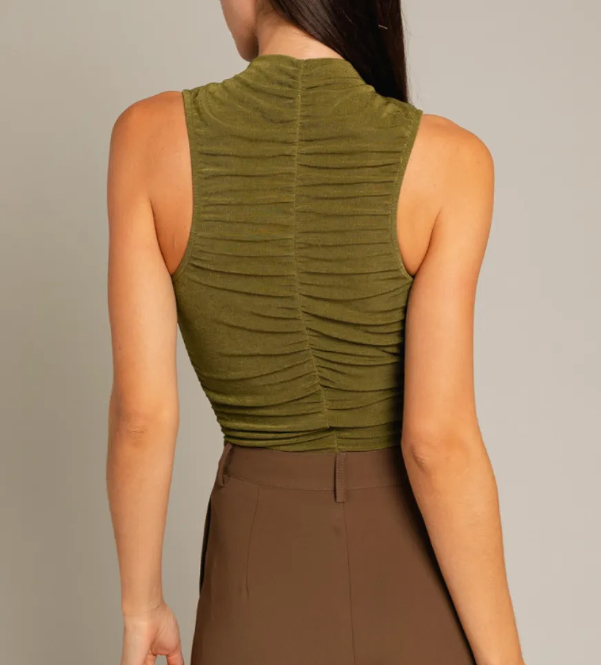 Sleeveless Ruched Bodysuit