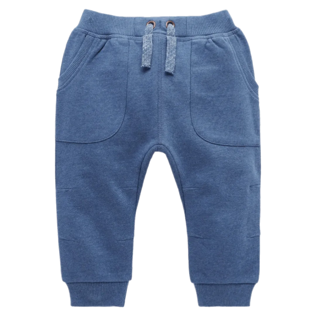 Slouchy Track Pant - Storm Melange