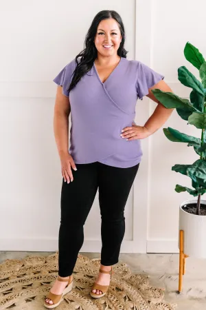 Soft Surplice Front Top In Enchanted Lilac