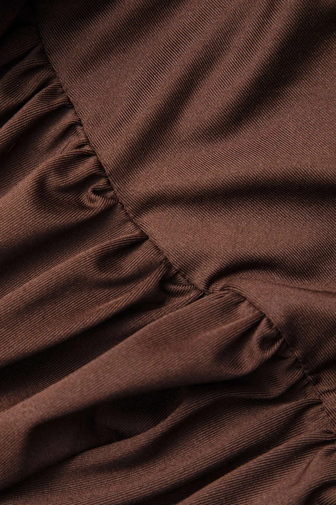 Solid Color Wrap Ruched High Neck Long Sleeve Maxi Dress