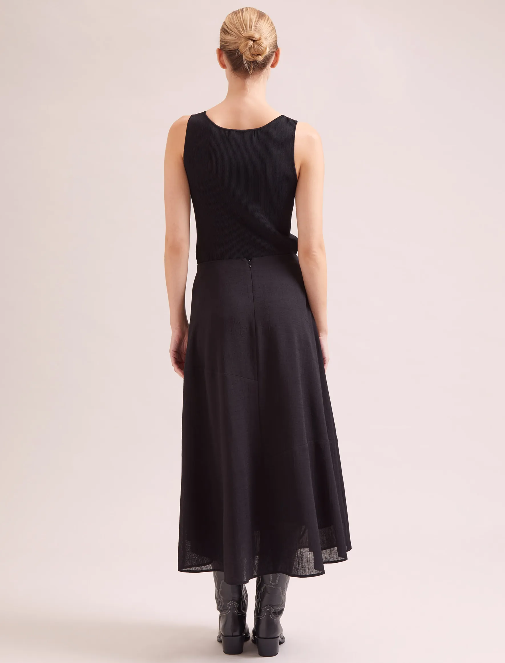 Sonia Techni Voile Maxi Skirt - Black