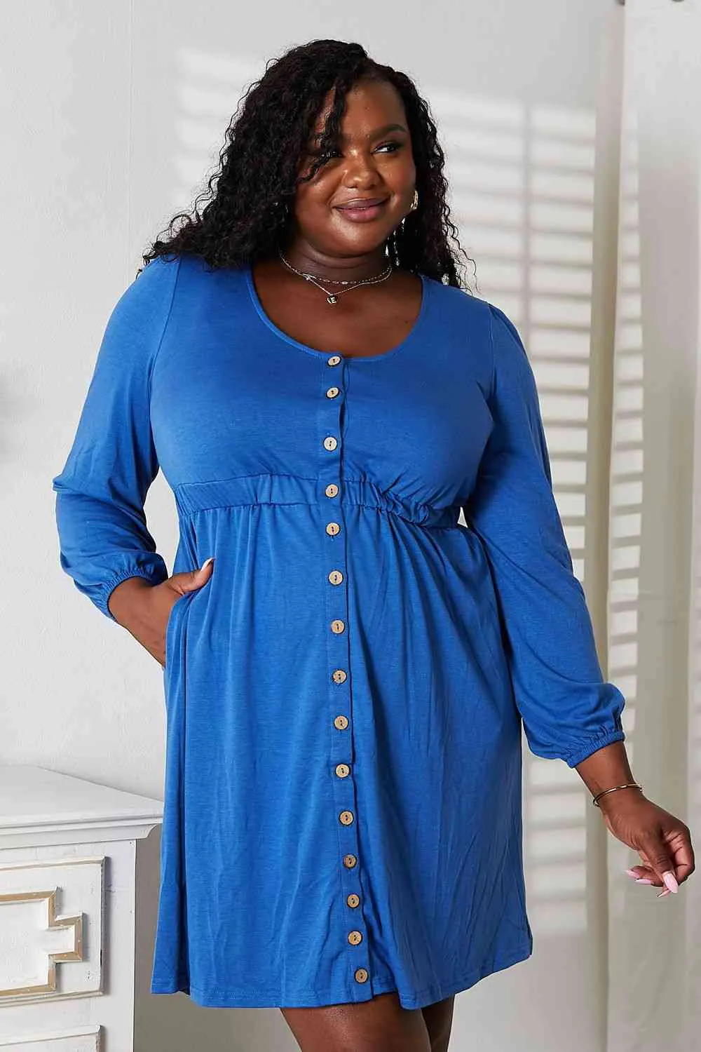 Sophia Scoop Neck Empire Waist Long Sleeve Magic Dress