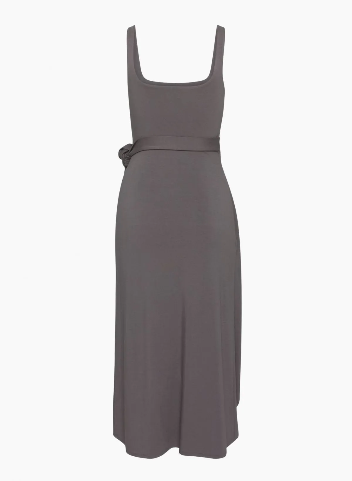 Squareneck Wrap Midi Dress