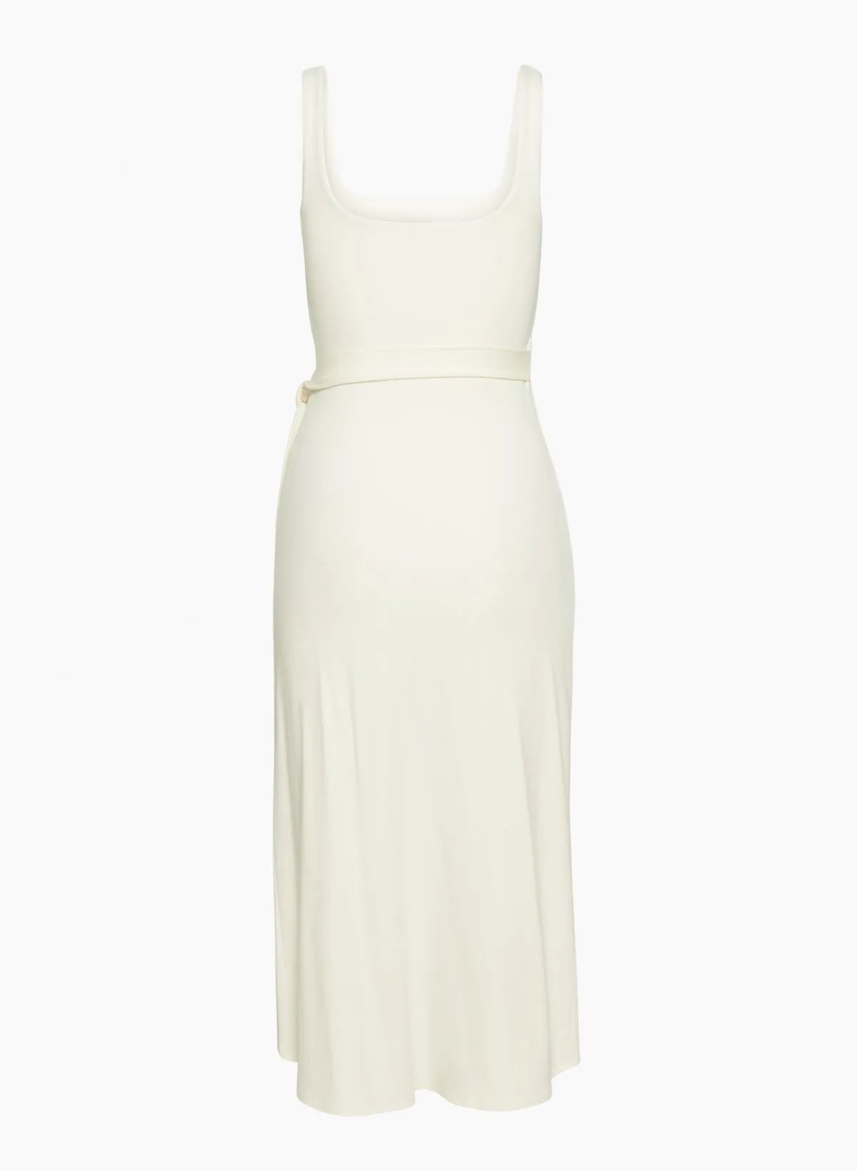 Squareneck Wrap Midi Dress