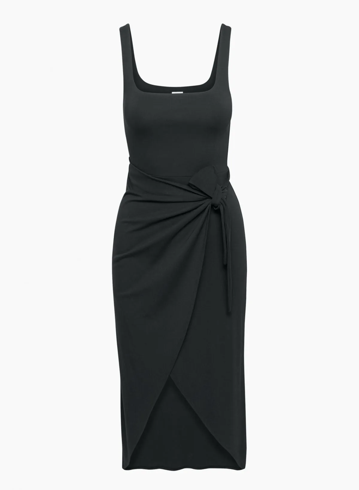 Squareneck Wrap Midi Dress