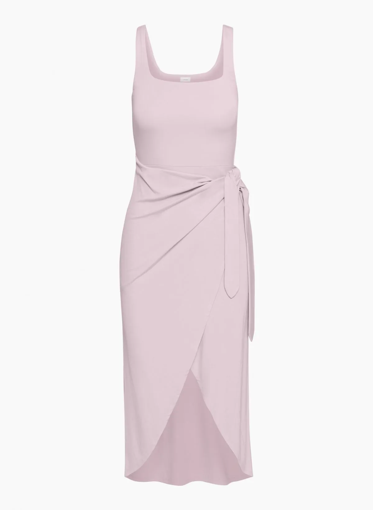 Squareneck Wrap Midi Dress