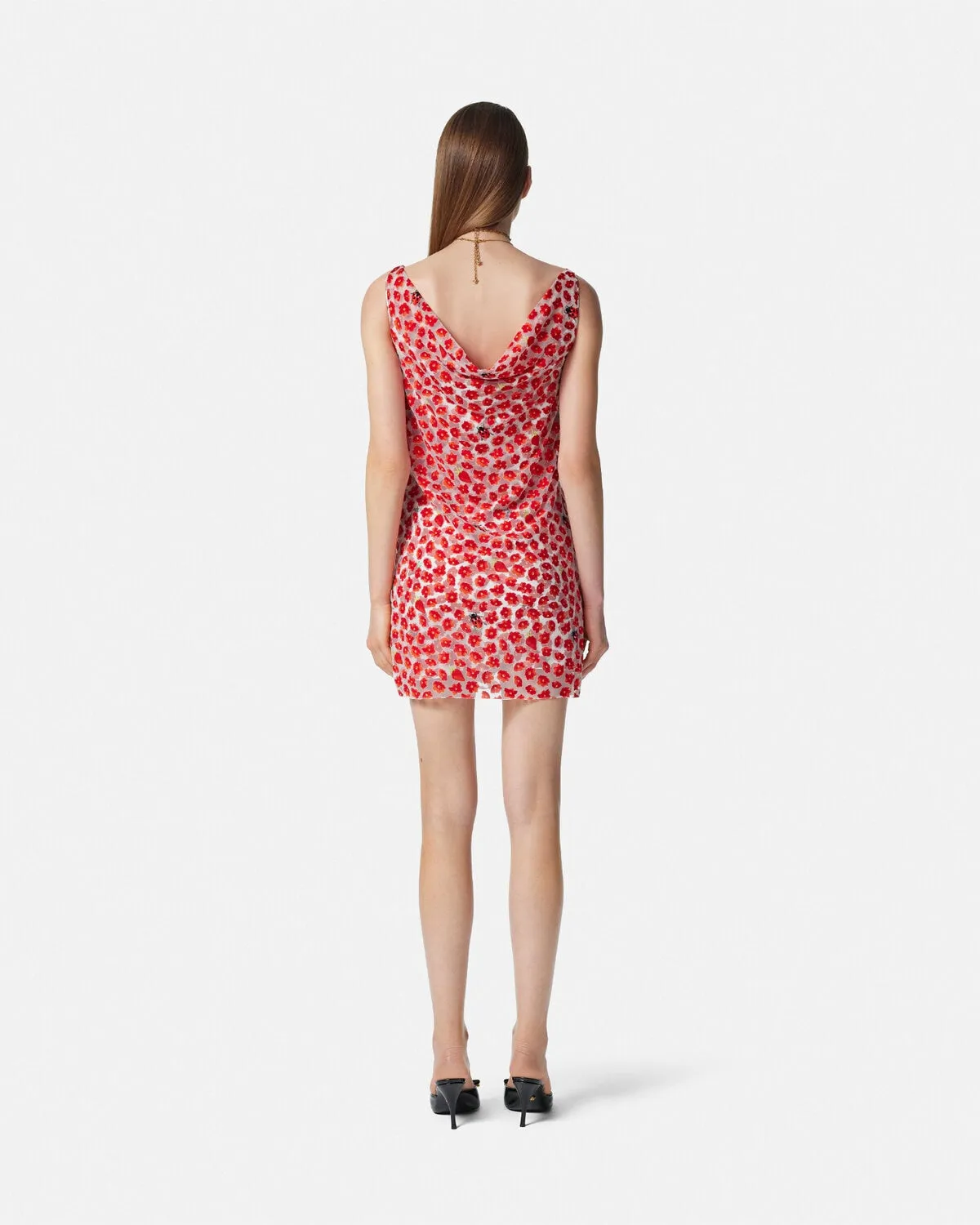 Strawberry Garden Devoré Slip Mini Dress
