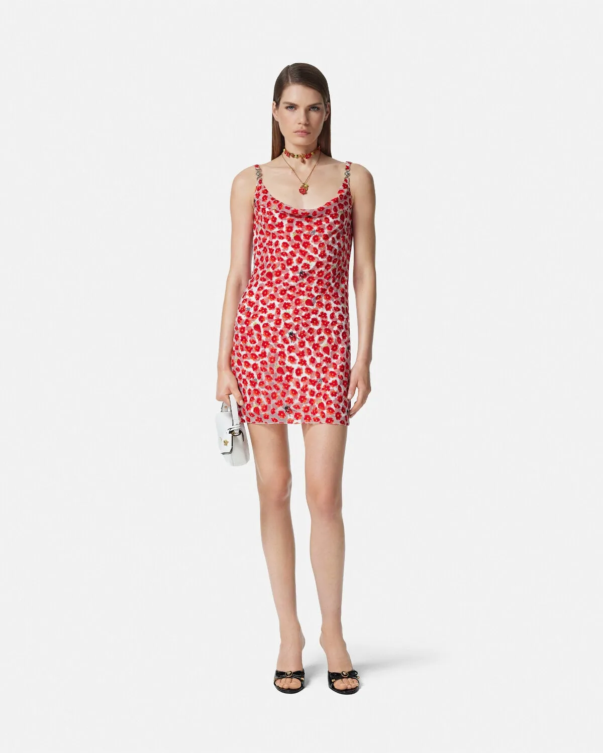 Strawberry Garden Devoré Slip Mini Dress