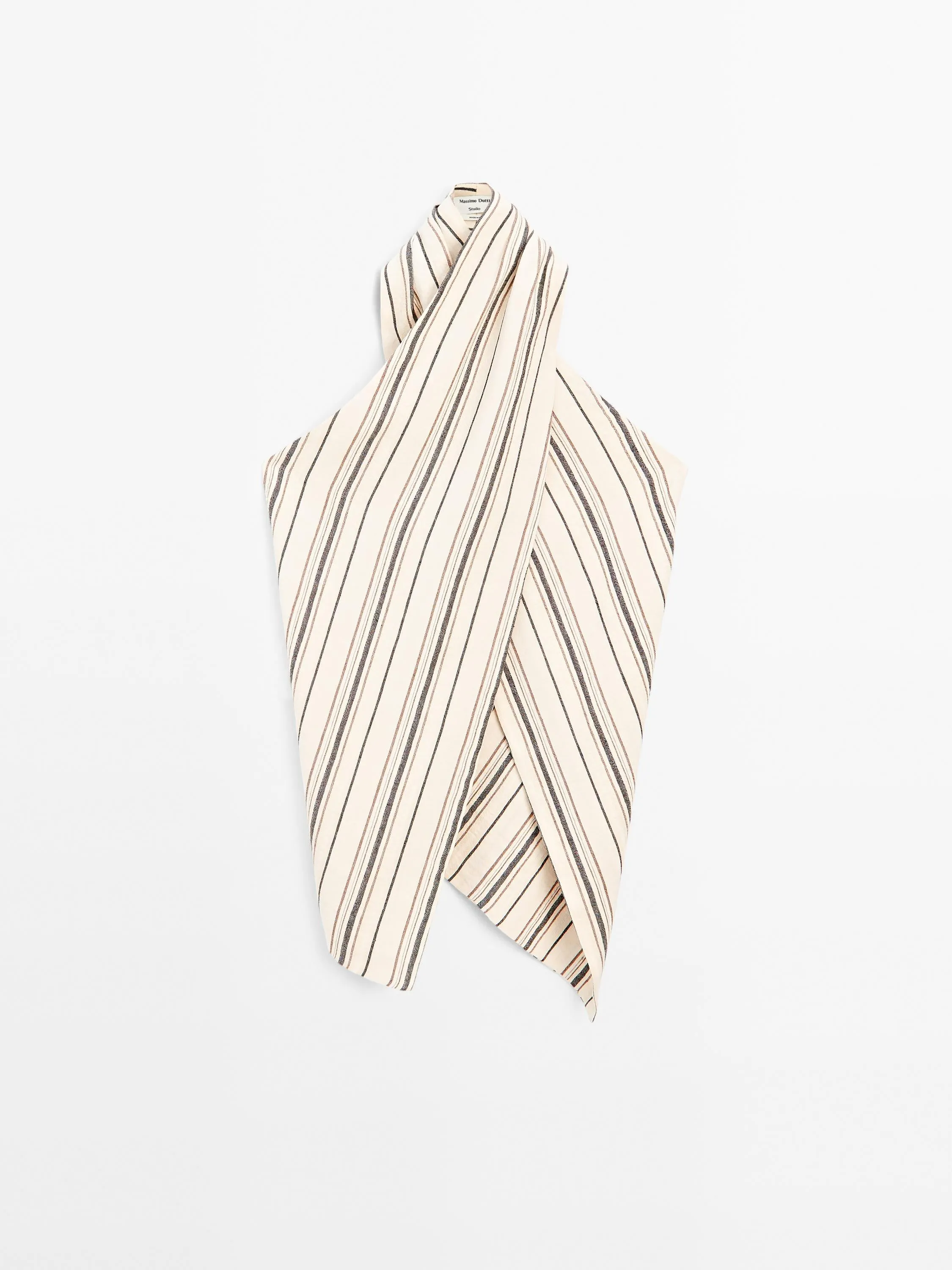 Striped crossover neckline top