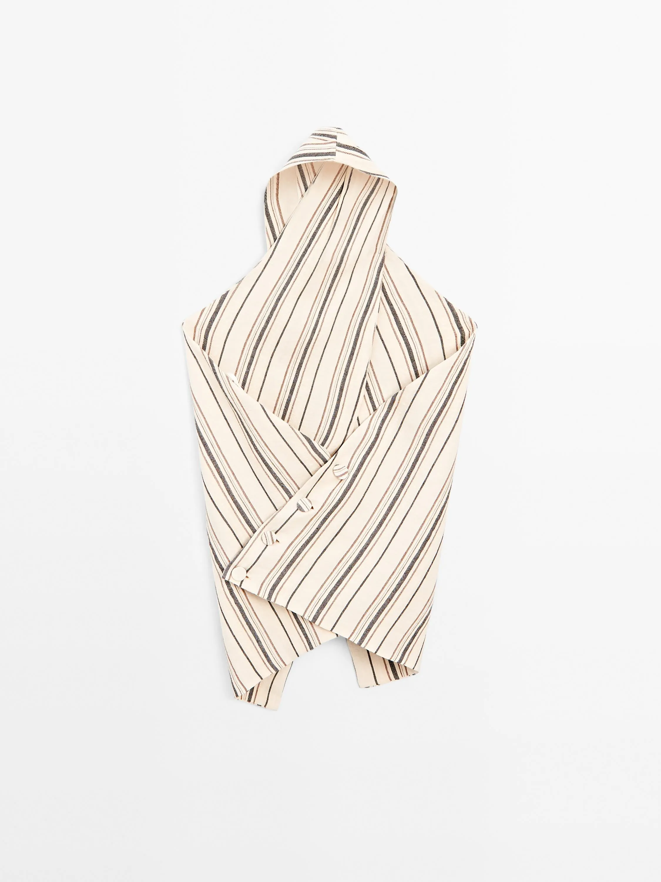 Striped crossover neckline top