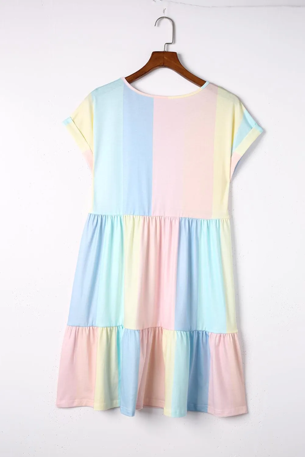 Striped Tiered Dress Short Length