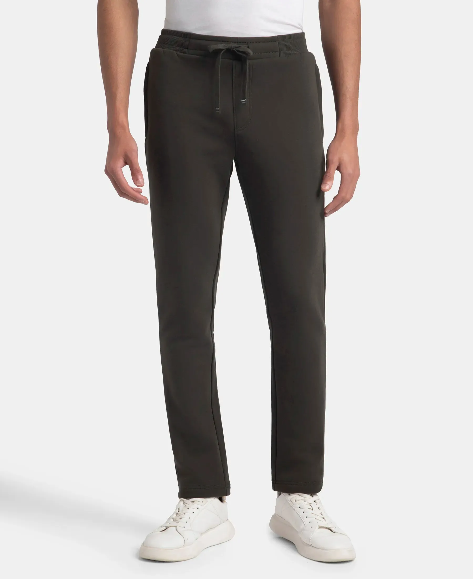 Super Combed Cotton Rich Fleece Trackpants with StayWarm Technology - Olive