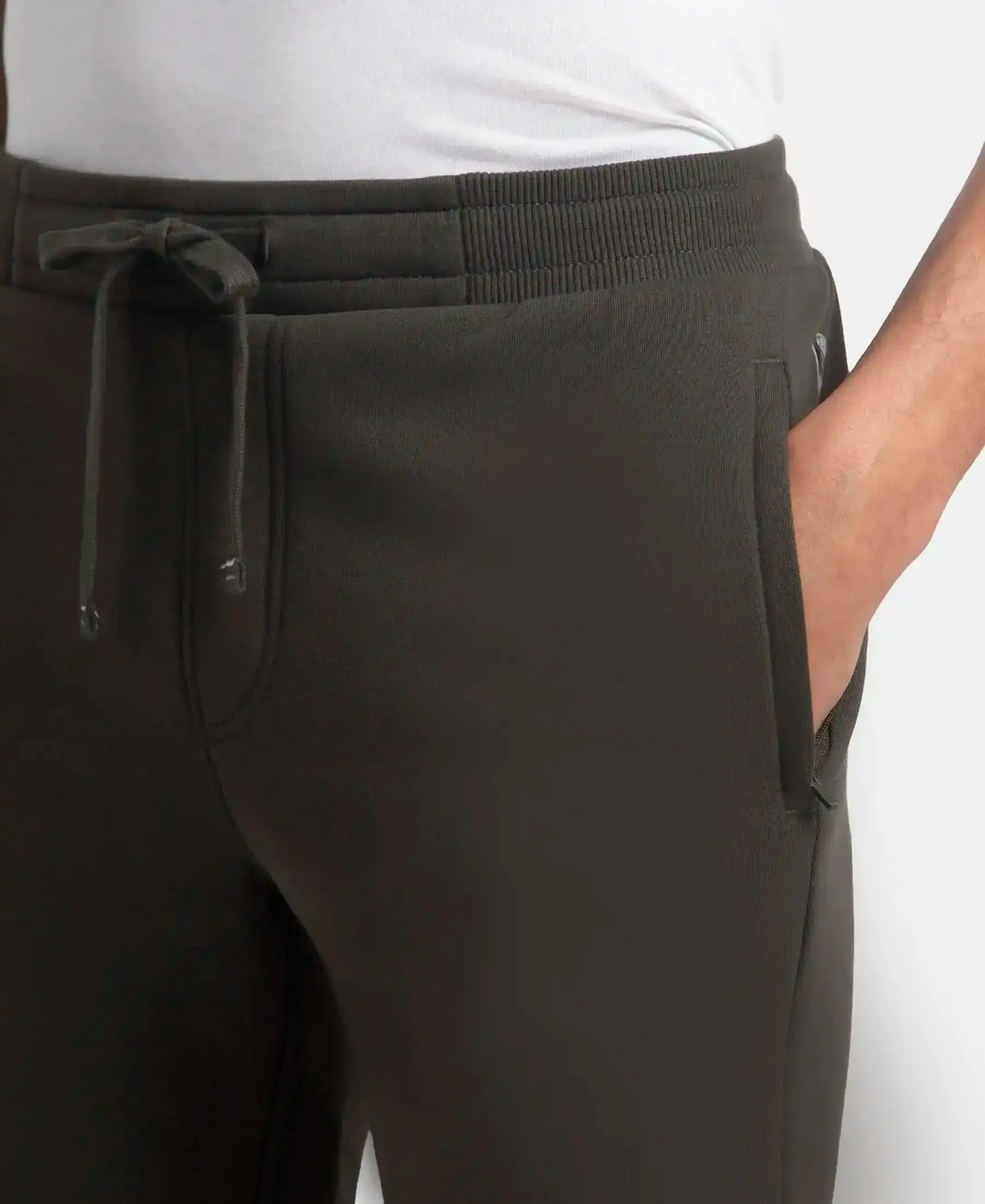 Super Combed Cotton Rich Fleece Trackpants with StayWarm Technology - Olive