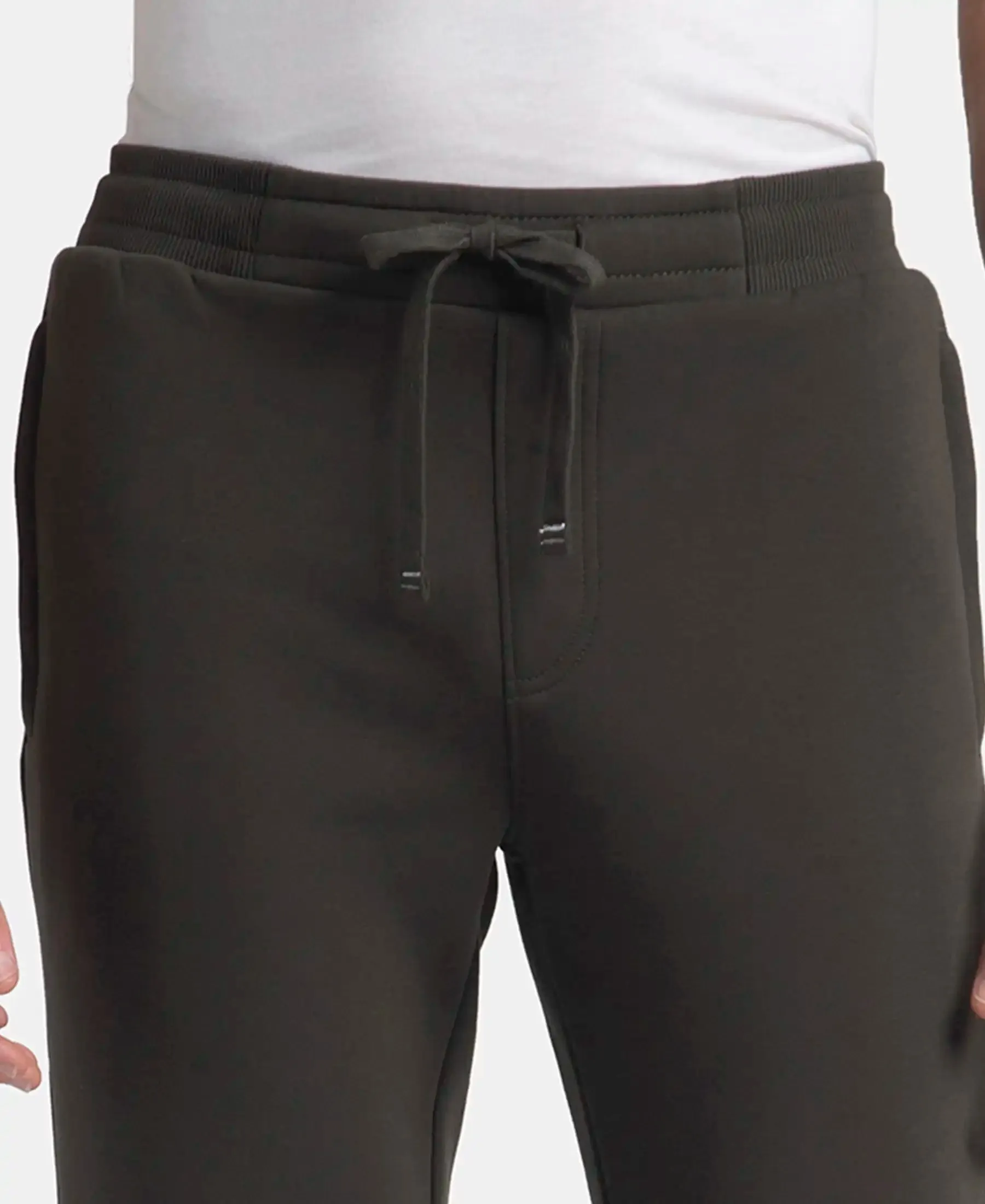 Super Combed Cotton Rich Fleece Trackpants with StayWarm Technology - Olive
